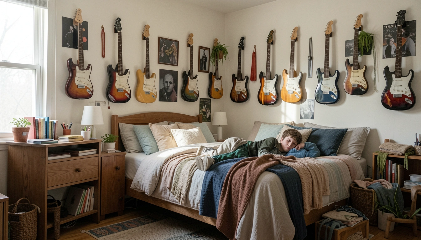 How To Style Teen Room Guitar Decor For Boys
