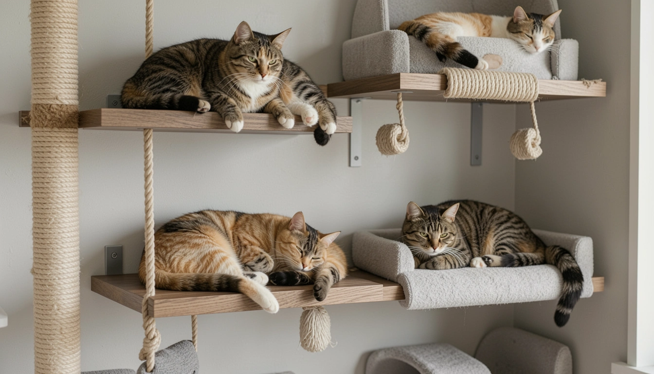 15 Sleek Cat Wall Shelf Ideas For Cat Room Decor That Save Space