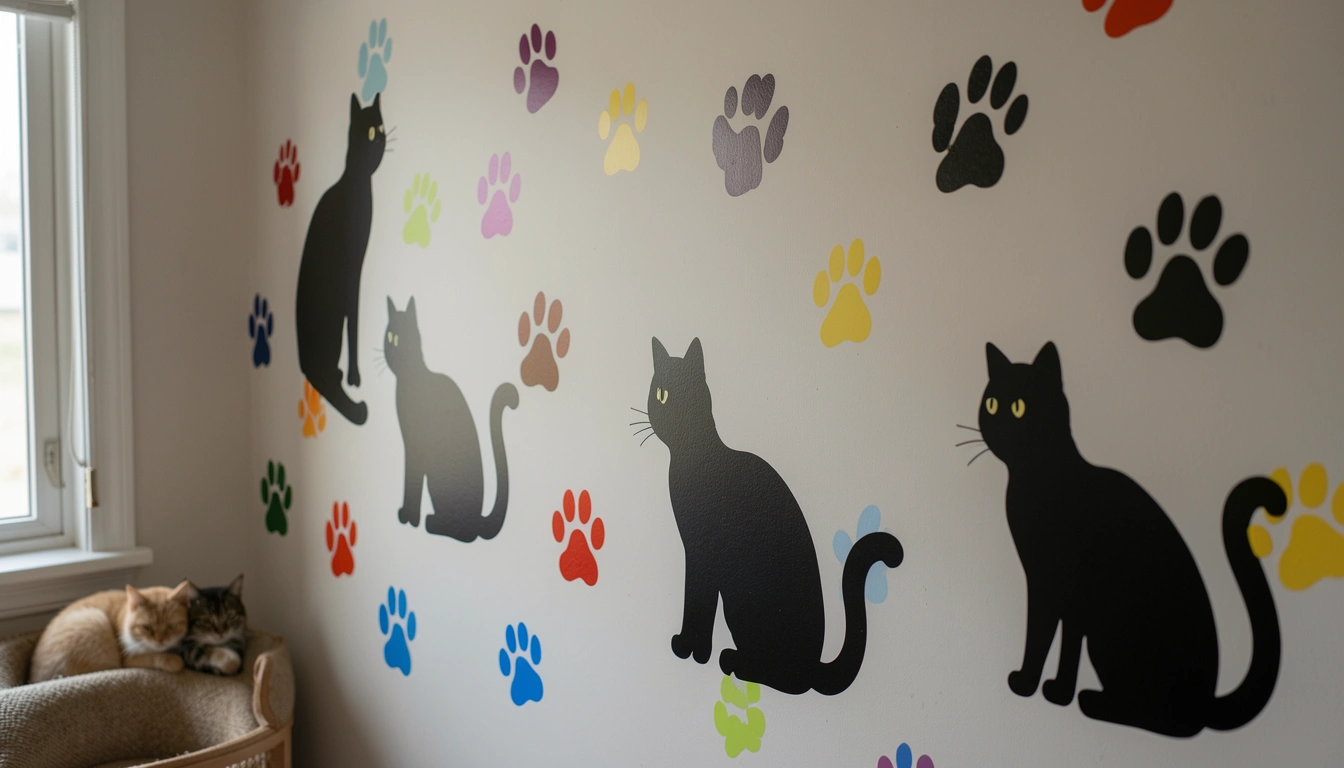 13 Bold Cat Wall Decal Ideas For Cat Room Decor That Pop Fast